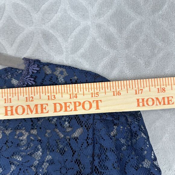 Antique 1920s Flapper Dress S Blue Lace Drop Waist Roaring Gatsby Vtg Jazz Dance - Picture 10 of 13